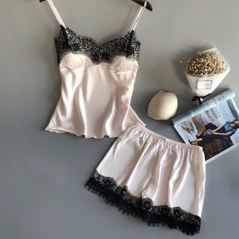 Women's Silk Lace 2 Piece Set
