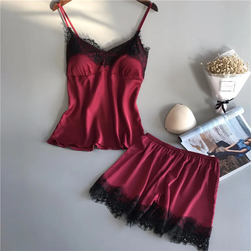 Women's Silk Lace 2 Piece Set