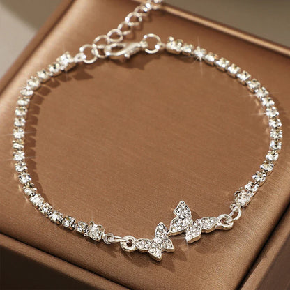 Rhinestone Butterfly Bracelet