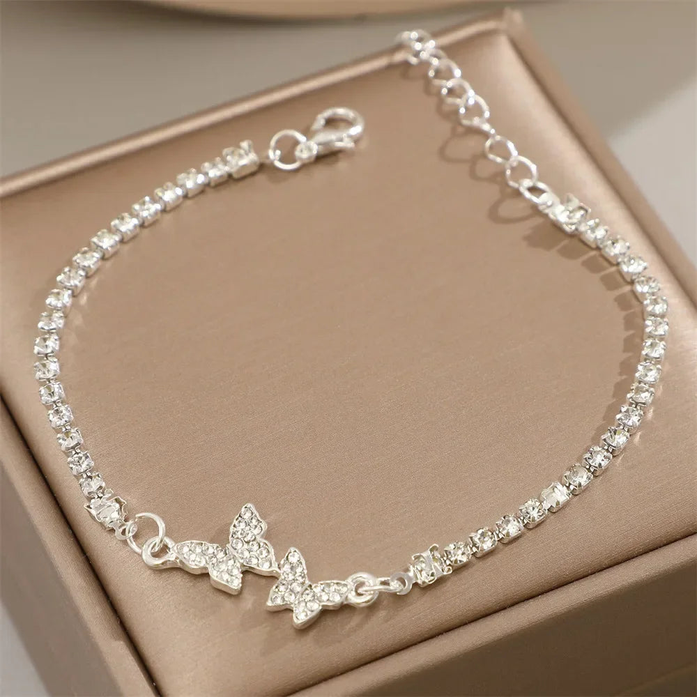 Rhinestone Butterfly Bracelet
