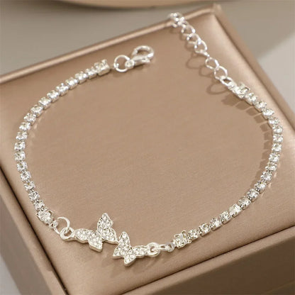 Rhinestone Butterfly Bracelet