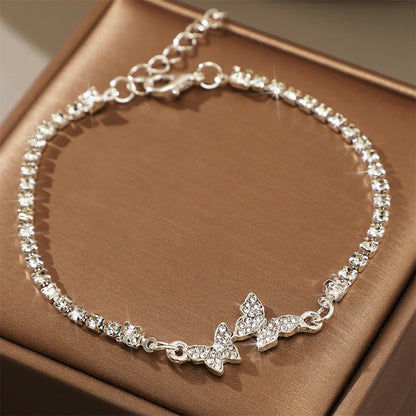 Rhinestone Butterfly Bracelet