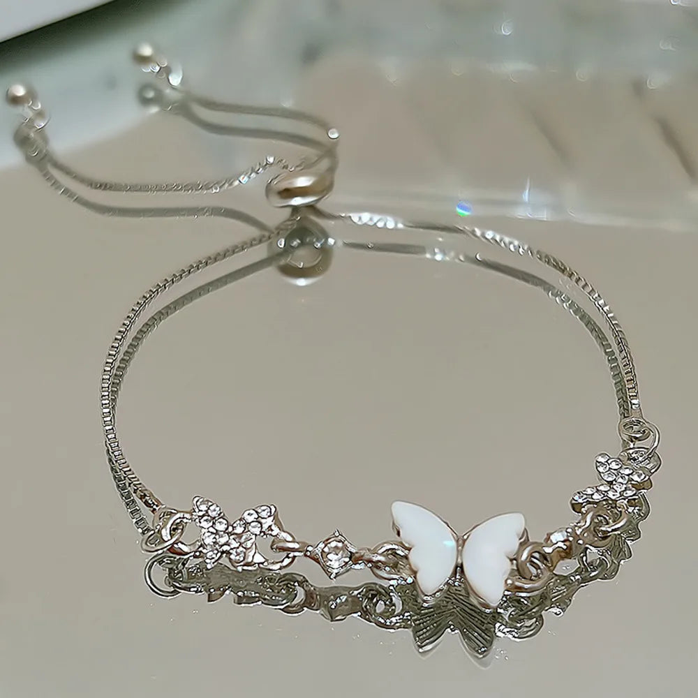 Rhinestone Butterfly Bracelet