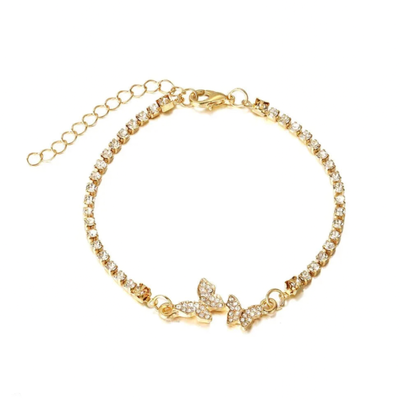 Rhinestone Butterfly Bracelet