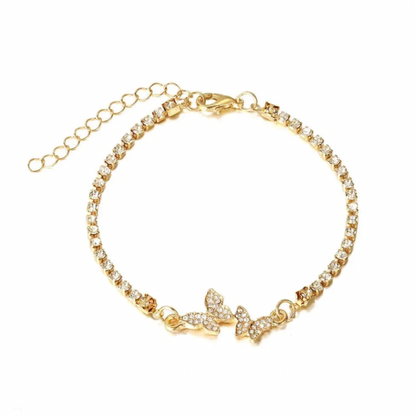 Rhinestone Butterfly Bracelet